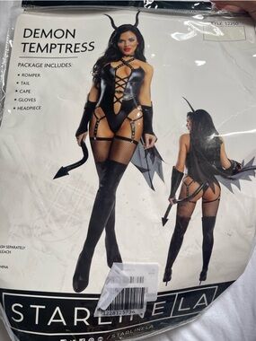 Demon Temptress Black Women's Romper Costume